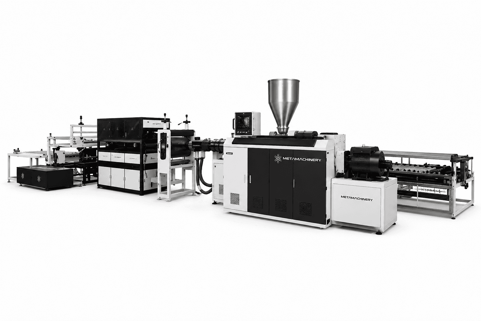 Línea Titan para producción de láminas y tejas de PVC, UPVC, ASA y PMMA de Metamachinery